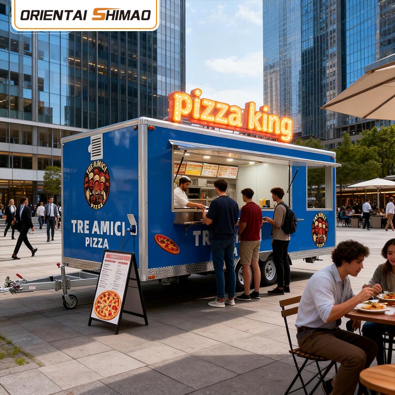 Aanhangwagen voor een barbecue-foodtruck