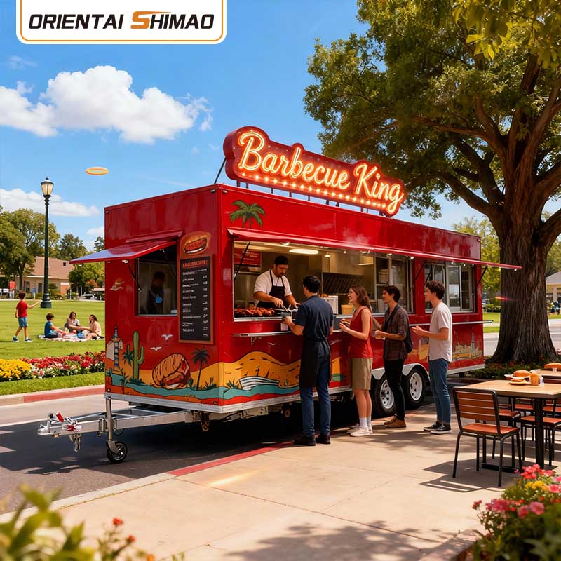 Koffiewagen Mobiele koffieaanhangwagen Afgesloten elektrische wagen Restaurant Catering Voedselaanhangwagen Zakelijke foodtruck