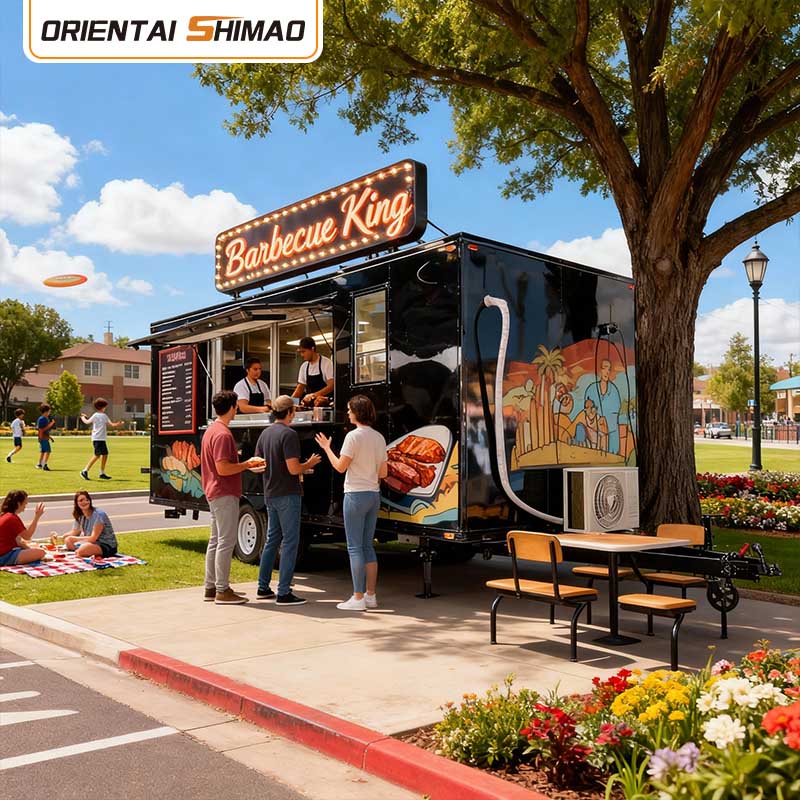 Voedselwagen Mobiele keuken Commerciële restaurantapparatuur Catering Elektrische voedselaanhangwagen Straatgebruik Foodtruck