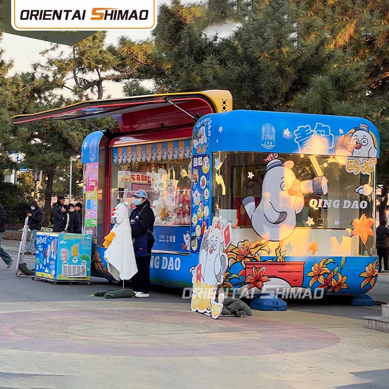 Voedselkar op wielen Opvouwbare voedselkar Catering Street Food Trailer Food Truck